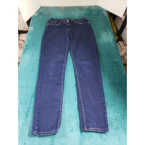 Levis 524 Jeans Size 5 Womens Blue Stretch Pants Denim Mid Rise Skinny - Picture 1 of 15